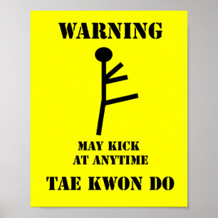 Póster Artes Marciales Taekwondo Advertencia