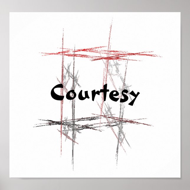 Póster Artes Marciales Taekwondo Tenets cortesía (Frente)