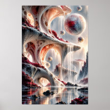 Artes murales de paisaje cósmico surrealista con a