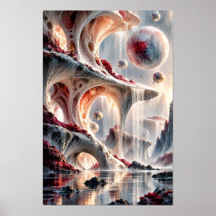 Póster Artes murales de paisaje cósmico surrealista con a
