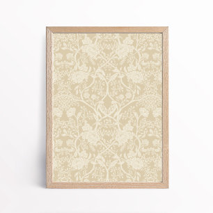Póster Artes y Oficios al Estilo Antiguo Flor de Peonía