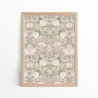 Póster Artes y Oficios al Estilo Antiguo Flor de Peonía