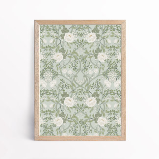 Póster Artes y Oficios al Estilo Antiguo Flor de Peonía