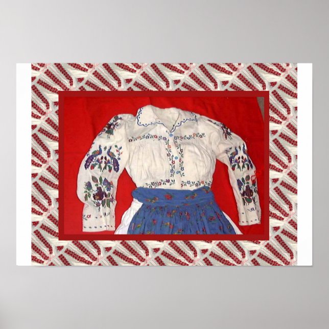 Póster Artesanía rumana, blusa bordada (Frente)