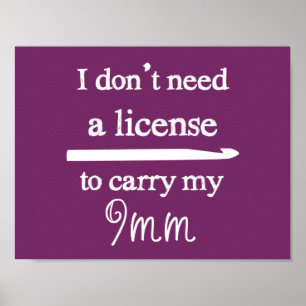 Póster Artesanías de licencia Crochet Hook {Oscuro}