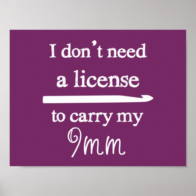 Póster Artesanías de licencia Crochet Hook {Oscuro} (Frente)