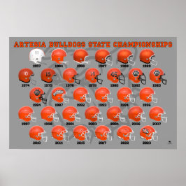 Póster Artesia Bulldoges Estado Champs Poster de Cascos