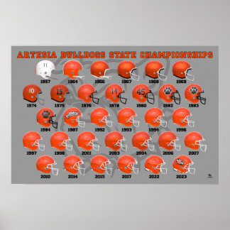 Póster Artesia Bulldoges Estado Champs Poster de Cascos