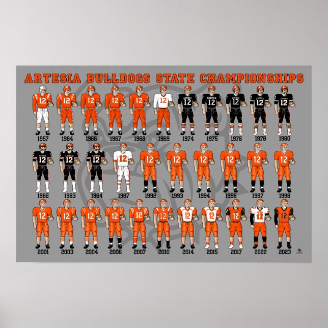 Póster Artesia Bulldoges Estado Champs Poster Uniforme (Frente)