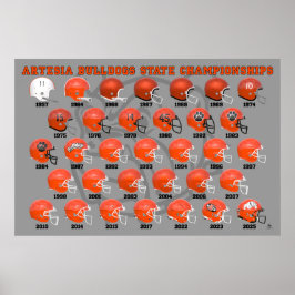 Póster Artesia Bulldogs State Champs Helmet Poster