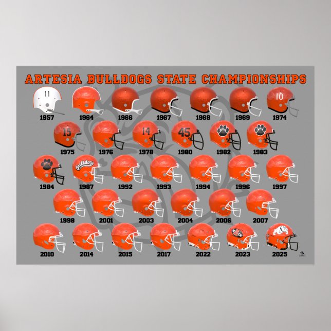 Póster Artesia Bulldogs State Champs Helmet Poster (Frente)