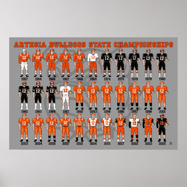 Póster Artesia Bulldogs State Champs Uniform Poster (Frente)