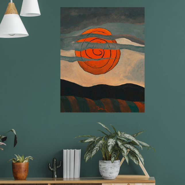 Póster Arthur Dove painting, Red Sun, (Salón 1)