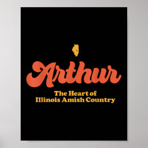 Póster Arthur Heart Of Illinois Amish Country Retro On Da
