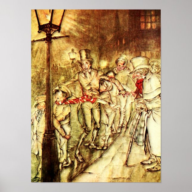 Póster Arthur Rackham - A Christmas Carol - Street (Frente)