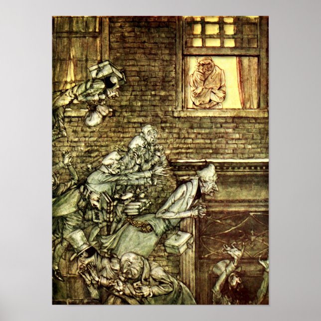 Póster Arthur Rackham - A Navidades Carol - Ghosts (Frente)