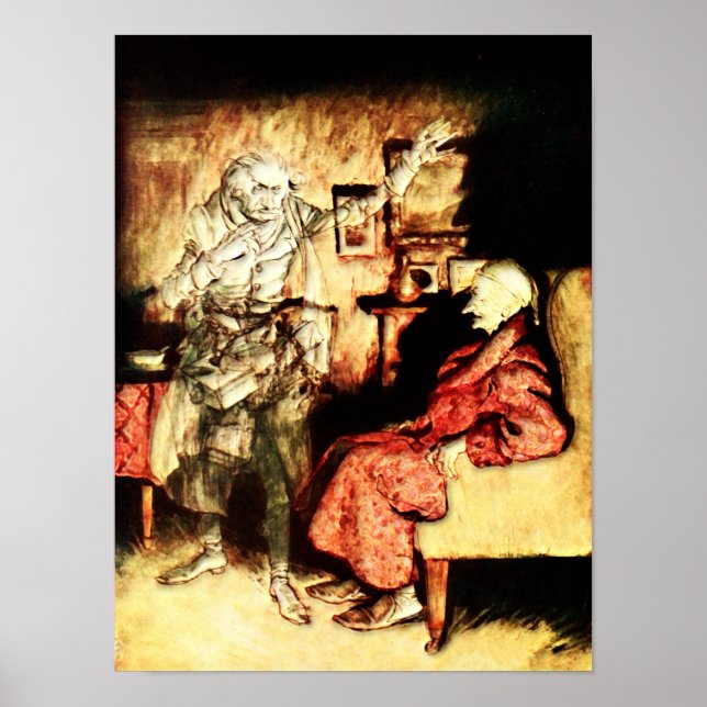 Póster Arthur Rackham - A Navidades Carol - Scrooge (Frente)