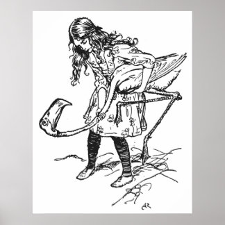 Póster Arthur Rackham Alice En El País De Las Maravillas