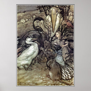 Póster Arthur Rackham Alice En El País De Las Maravillas