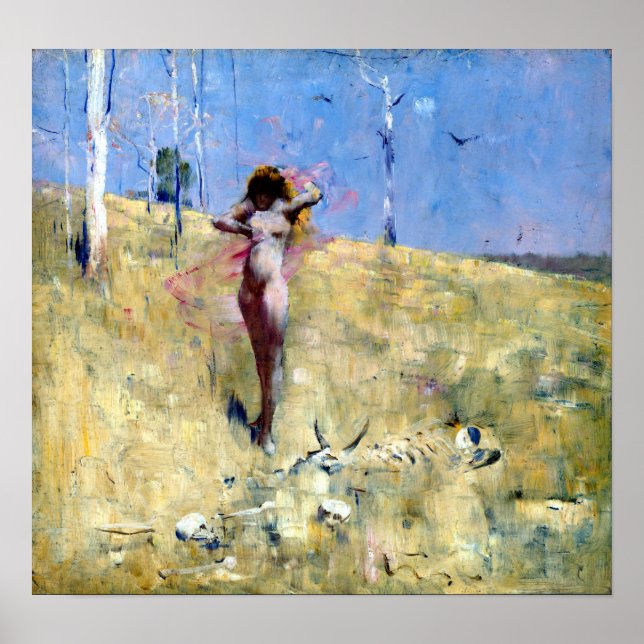 Póster Arthur Streeton El Espíritu de la Sequía (Frente)