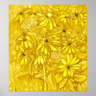 Póster Artichokes Verano Flores Dorado Floral