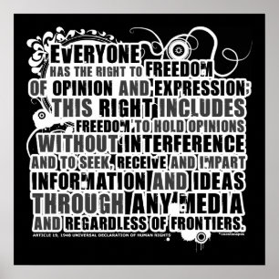 Póster Article 19 Quote (B&W)