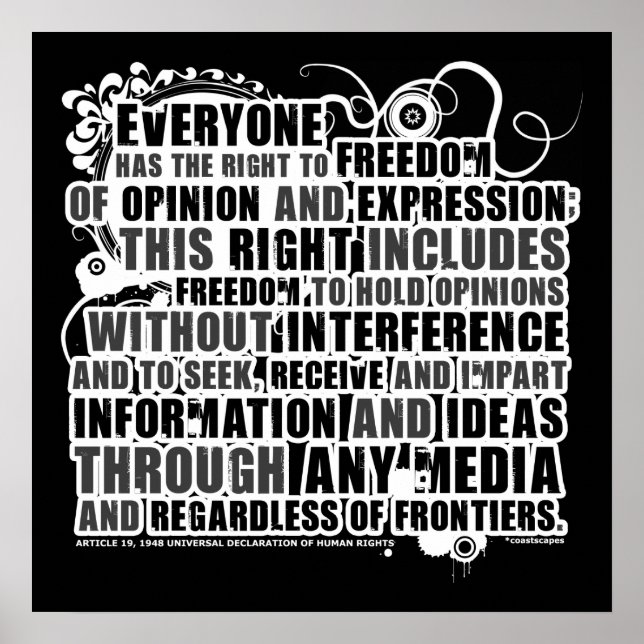 Póster Article 19 Quote (B&W) (Frente)