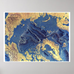 Póster "Ártico: 1971 Mapa de la PLANTA DEL OCÉANO Ártico 