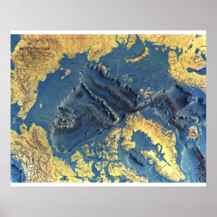 Póster " Ártico: 1971 - Mapa de Ocean SeaFloor ...