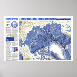 Póster Ártico: 1990/hoy - Mapa detallado del suelo oceáni
