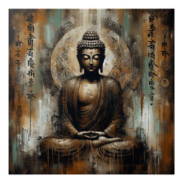 PÓSTER ARTÍCULO DE PINTA METÁLICA BUDDHA #6