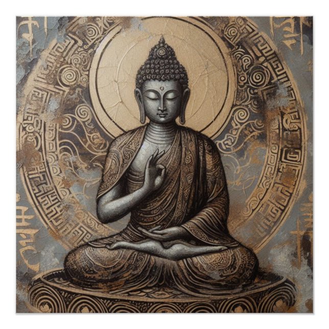 PÓSTER ARTÍCULO DE PINTA METÁLICA BUDDHA Nº 8 (Anverso)