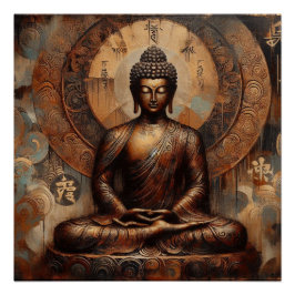 PÓSTER ARTÍCULO DE PINTA METÁLICA BUDDHA Nº 9