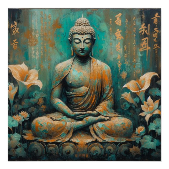 PÓSTER ARTÍCULO DE PINTURA METÁLICA BUDDHA Nº 5 (Anverso)