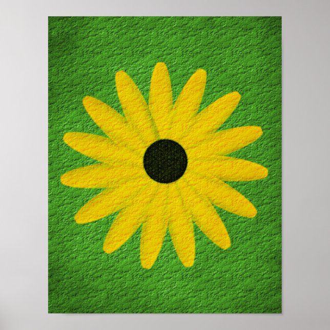 Póster Articulo floral de efecto texturizado amarillo (Frente)