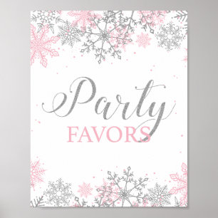 Póster Artículos de fiesta de Winter Onederland Rosa Plat