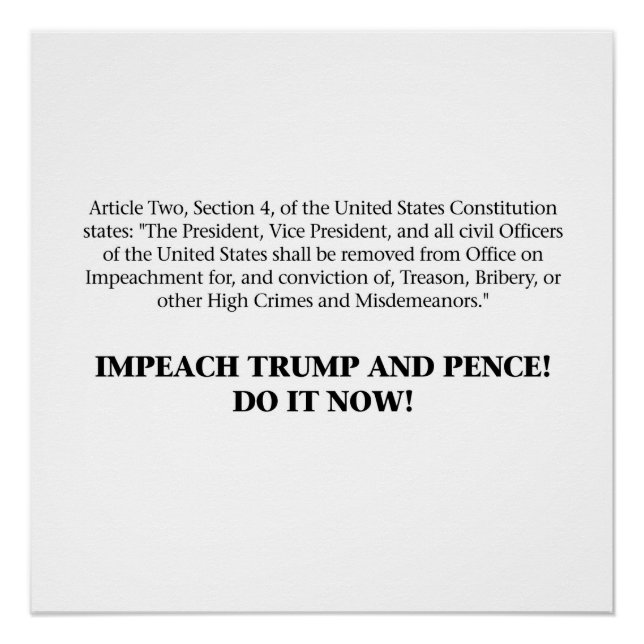 Póster Artículos de inculpación — Impugnar a Trump y la v (Anverso)