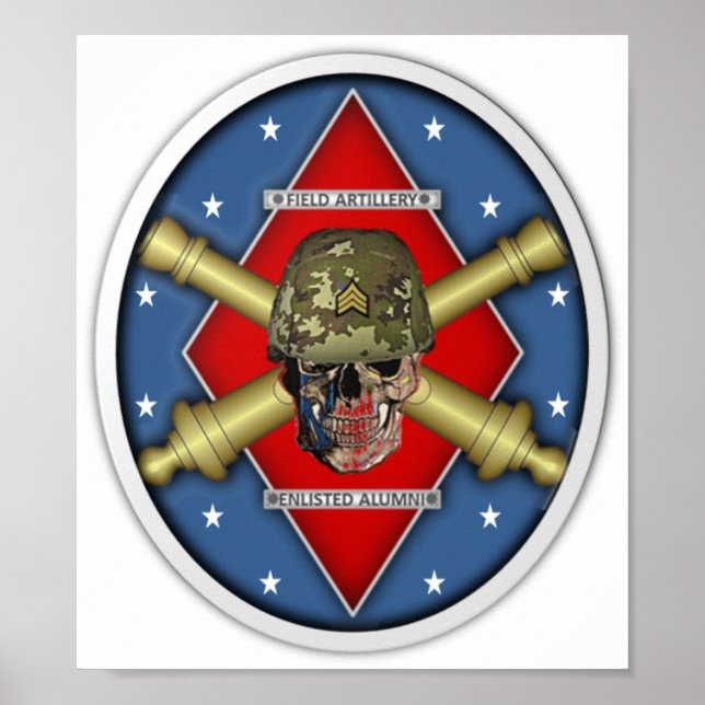 Póster Artillería de campo inscrita imagen de adultos (Frente)
