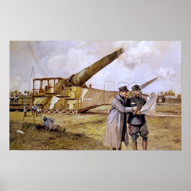 Póster Artillería pesada en el ferrocarril, octubre de 19 (Frente)
