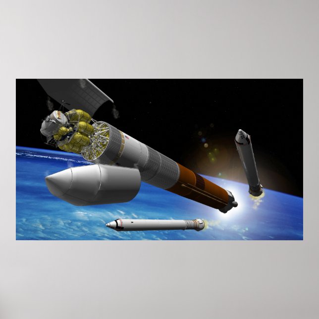 Póster Artist rendition of a heavy-lift rocket (Frente)