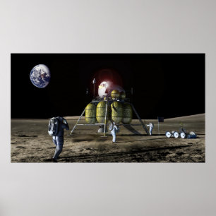 Póster Artist rendition of a new spaceship to the moon