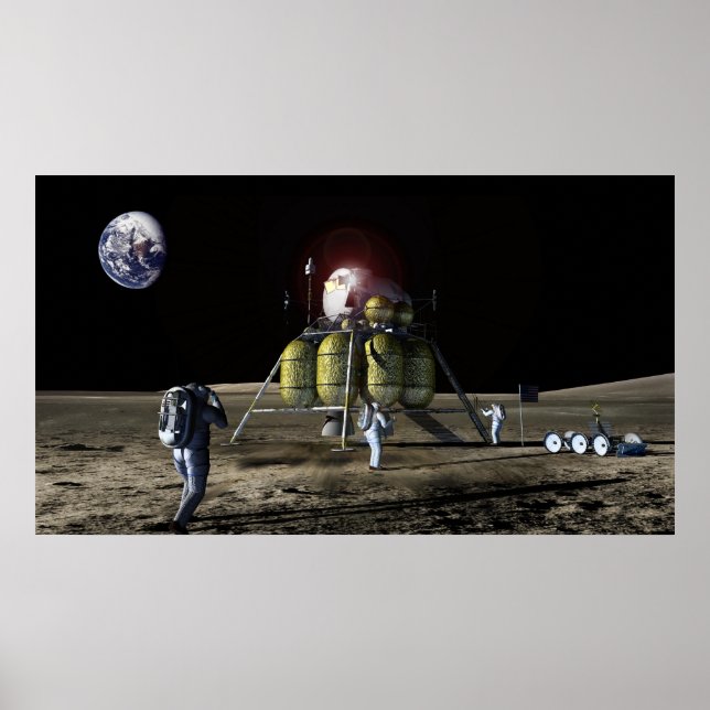 Póster Artist rendition of a new spaceship to the moon (Frente)