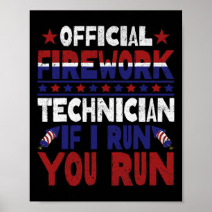 Póster Artista De Firework 4 De Julio Funny Usa Pyro-tec