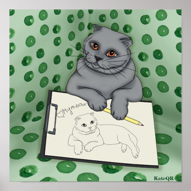 Póster Artista de gatos. Mi prado (Frente)