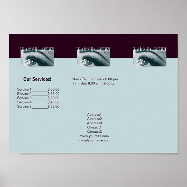 Póster Artista de MakeUp - Volante, Poster (Frente)