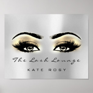 Póster Artista de maquillaje gris dorado Beauty Studio la