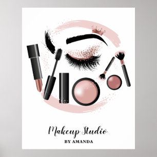 Póster Artista de maquillaje latigazos Mascara Lipstick R