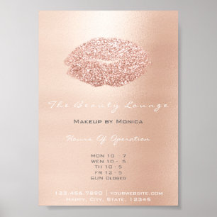 Póster Artista de maquillaje LIps Rosa Beso Gris Oro Purp