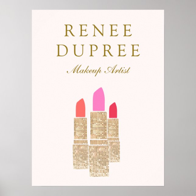 Póster Artista de maquillaje Palo de labios de oro Bellez (Frente)