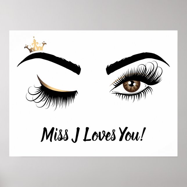 Póster Artista de maquillaje Wink Eye Queen Crown Lash Ex (Frente)